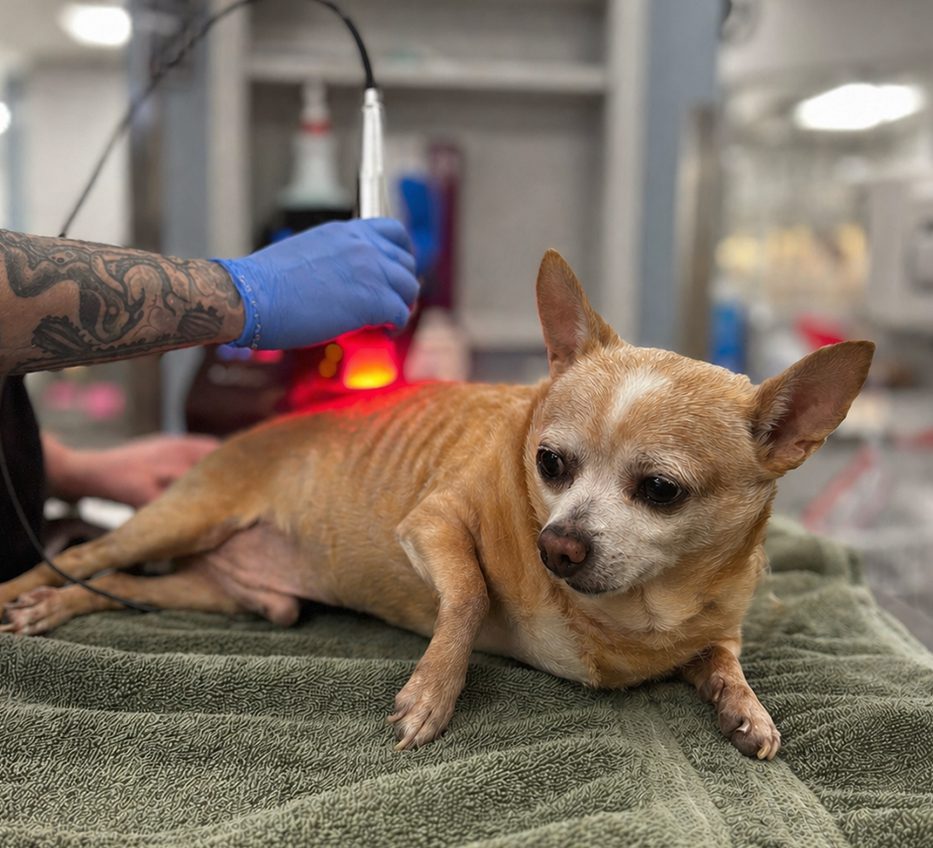 Laser Therapy On Small Dog